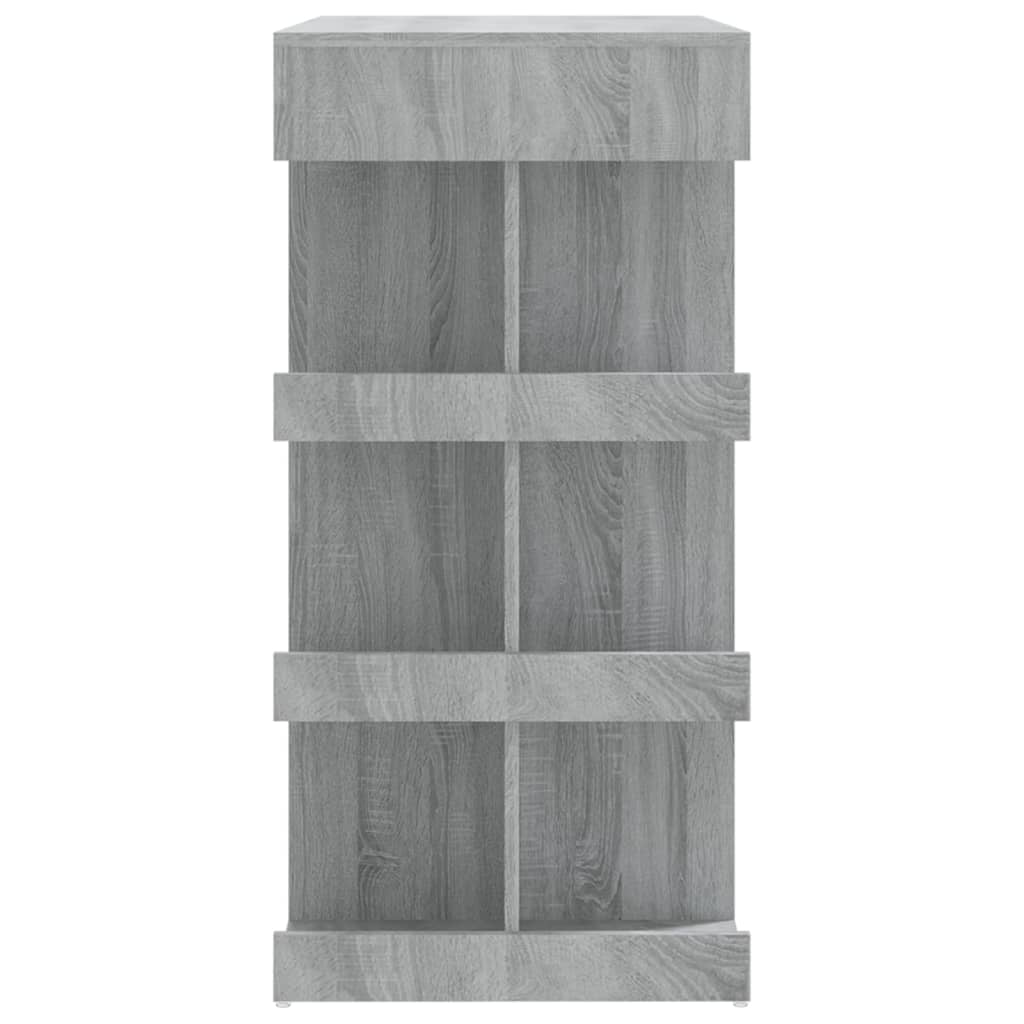  Barový stolík s úložným regálom sivý dub sonoma 100x50x101,5 cm polyratan