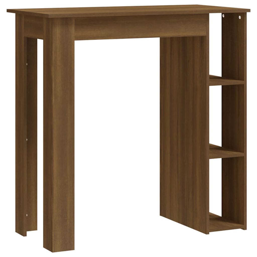 

vidaXL Bar Table with Shelf Brown Oak 40.2"x19.7"x40.7" Engineered Wood