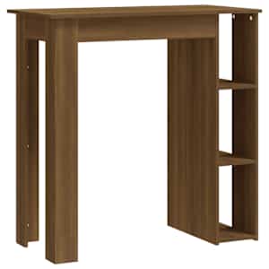 Barový stůl s regálem hnědý dub 102 x 50 x 103,5 cm kompozit - obrázek 2
