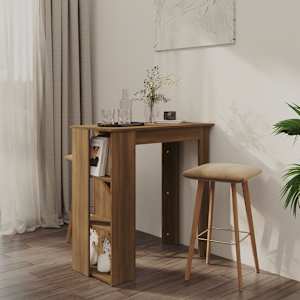 vidaXL baarilaud riiuliga, pruun tamm, 102x50x103,5 cm tehispuit