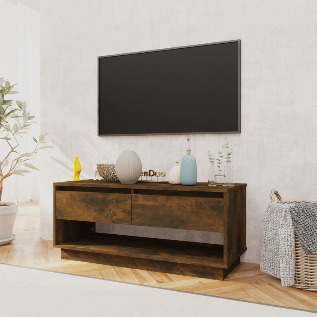 vidaXL Tv-meubel 102x41x44 cm spaanplaat gerookt eikenkleurig