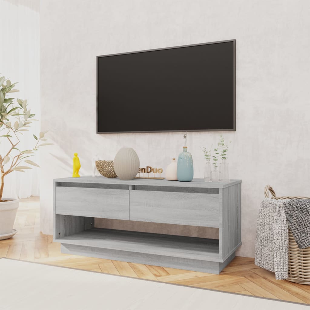 Meuble TV Sonoma gris 102x41x44 cm Aggloméré | meublestv.fr 4