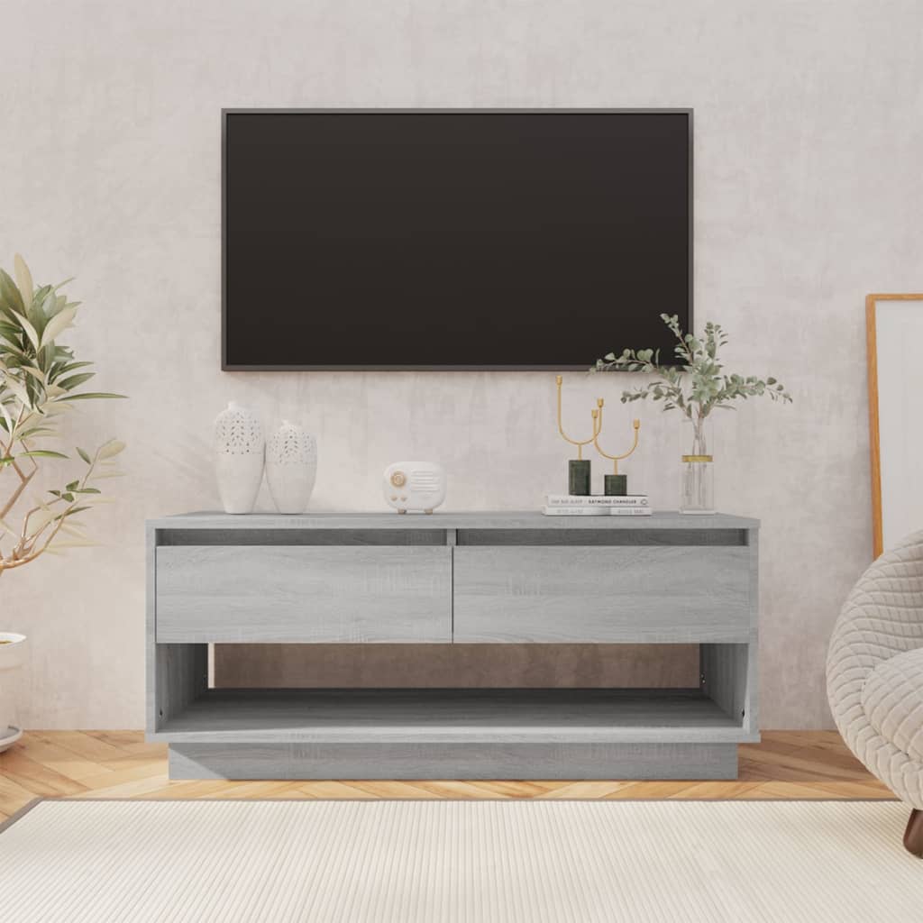 Meuble TV Sonoma gris 102x41x44 cm Aggloméré | meublestv.fr 2