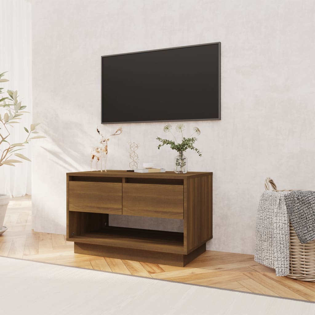 vidaXL Tv-meubel 70x41x44 cm bewerkt hout bruin eikenkleur afbeelding