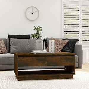 Klubska mizica dimljeni hrast 102,5x55x44 cm iverna plošča