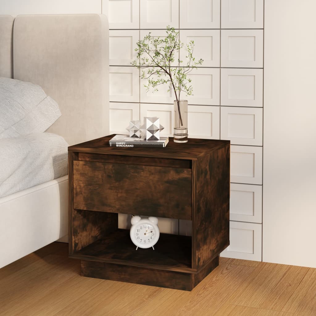 vidaXL Bedside Cabinets 2 pcs Smoked Oak 45x34x44 cm Engineered Wood