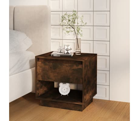 vidaXL Bedside Cabinets 2 pcs Smoked Oak 45x34x44 cm Engineered Wood