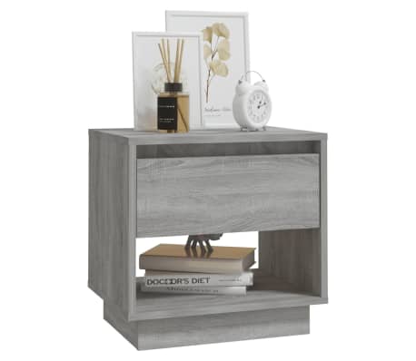 vidaXL Nattbord gr&aring; sonoma eik 45x34x44 cm konstruert tre