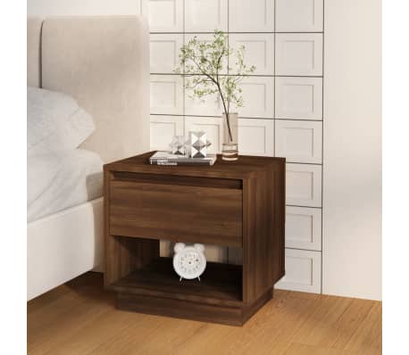 vidaXL ベッドサイドキャビネット 2点 ブラウンオーク 45x34x44 cm エンジニアリングウッド
