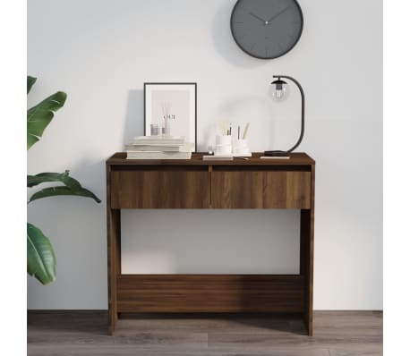 vidaXL Konsollbord sonoma eik 89x41x76,5 cm konstruert tre