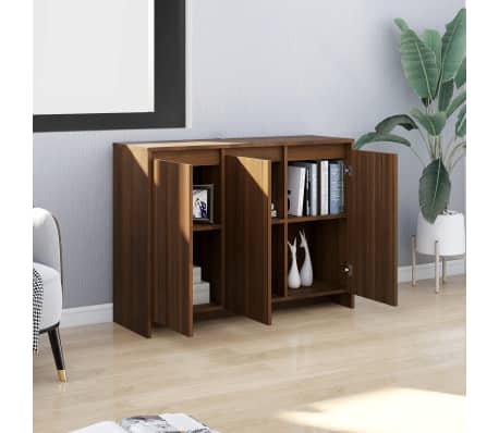 vidaXL kumode, brūna ozolkoka, 102x33x75 cm, inženierijas koks