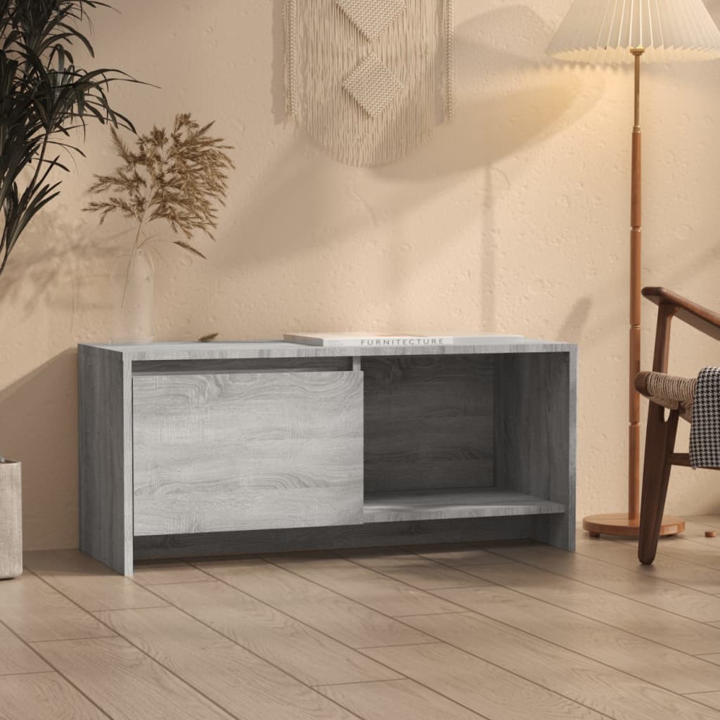 TV-benk grå sonoma eik 90x35x40 cm sponplate