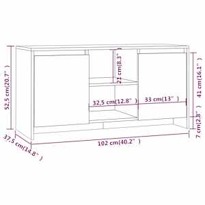 TV skříňka kouřový dub 102 x 37,5 x 52,5 cm kompozitní dřevo - obrázek 8