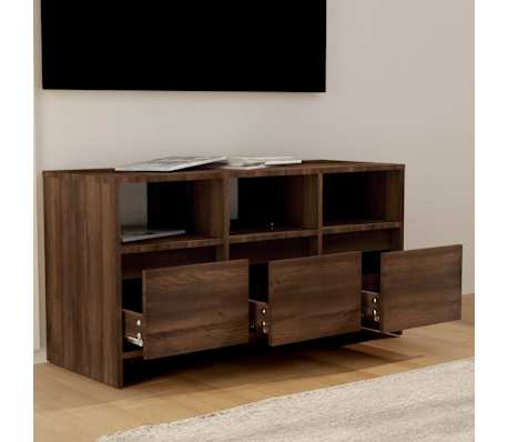 vidaXL TV-benk brun eik 102x37,5x52,5 cm konstruert tre