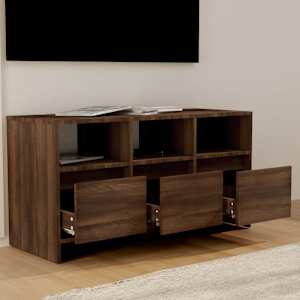 vidaXL TV-benk brun eik 102x37,5x52,5 cm konstruert tre