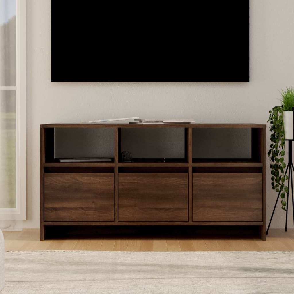 vidaXL tv-bord 102x37,5x52,5 cm konstrueret træ brun egetræsfarve