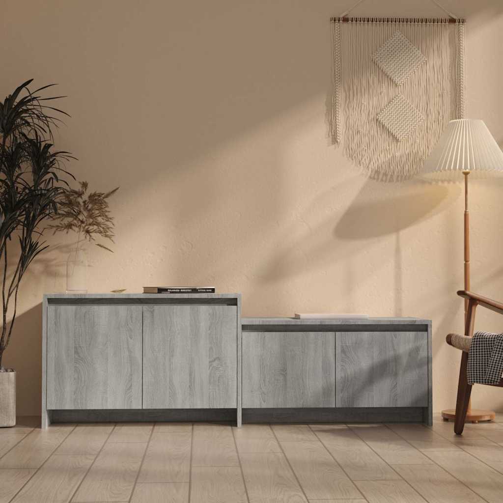 vidaXL Szafka pod telewizor, szary d�b sonoma, 146,5x35x50 cm