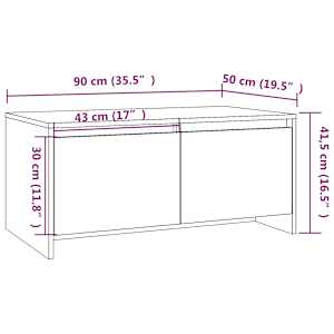 Konferenční stolek kouřový dub 90x50x41,5 cm kompozitní dřevo - obrázek 8