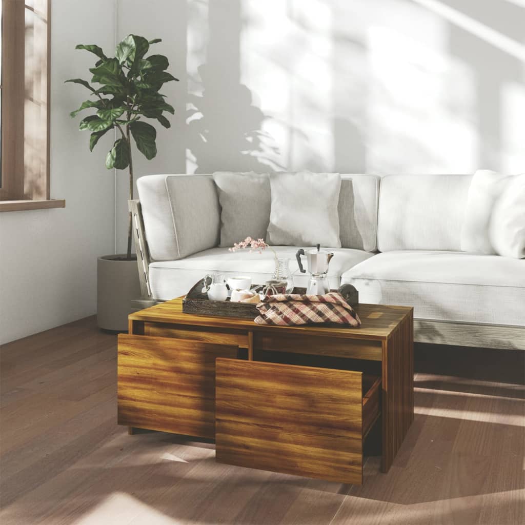 

vidaXL Salontafel 90x50x41,5 cm spaanplaat bruineikenkleurig