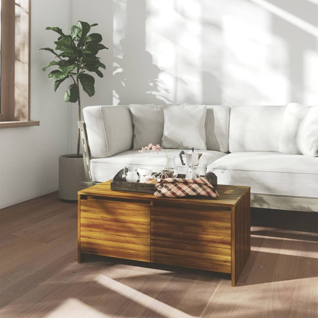 vidaXL sofabord 90x50x41,5 cm konstrueret træ brun egetræsfarve