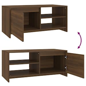 Konferenční stolek hnědý dub 102 x 50 x 45 cm kompozitní dřevo - obrázek 8