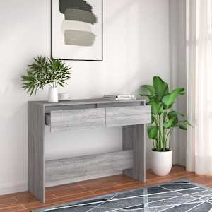 Konzolna mizica siva sonoma 100x35x76,5 cm iverna plošča