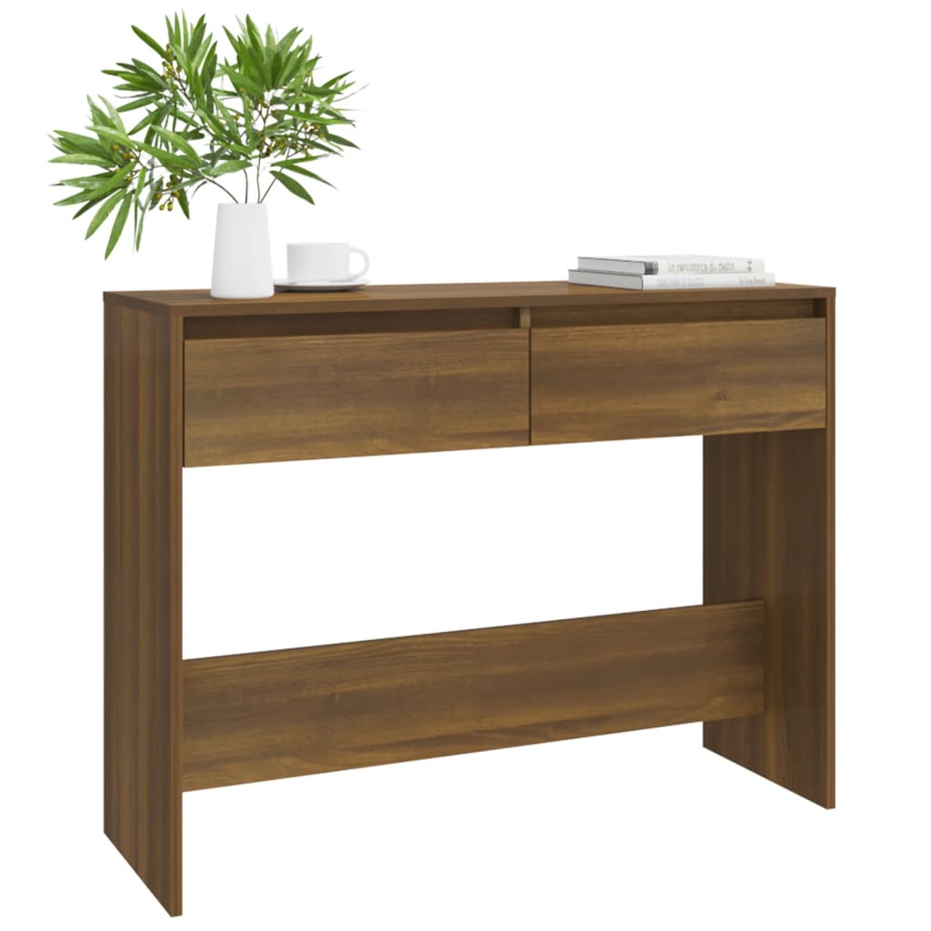 vidaXL barna tölgyszínű szerelt fa dohányzóasztal 100x35x76,5 cm