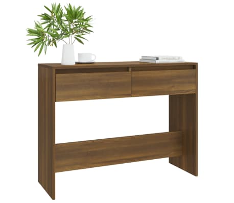 vidaXL Table console ch&ecirc;ne marron 100x35x76,5 cm bois d'ing&eacute;nierie