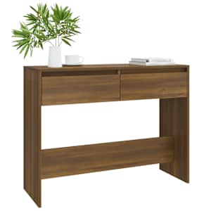 vidaXL Table console ch&ecirc;ne marron 100x35x76,5 cm bois d'ing&eacute;nierie