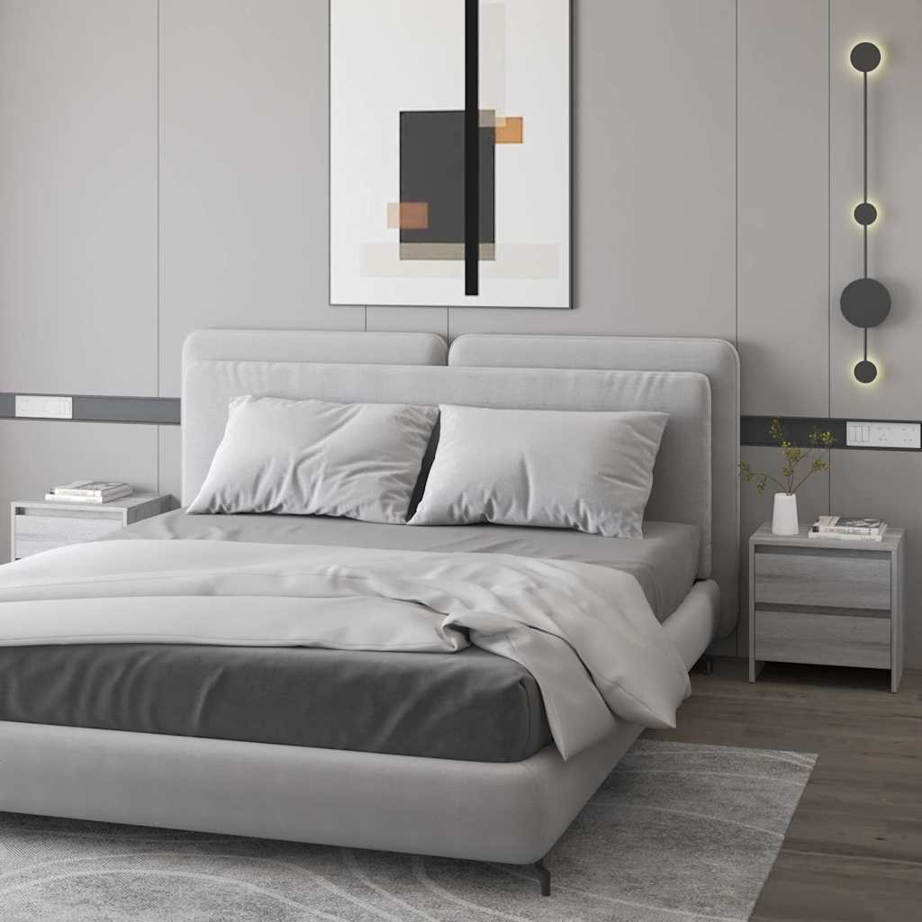 vidaXL Szafki nocne, 2 szt., szary d�b sonoma, 45x34,5x44,5 cm