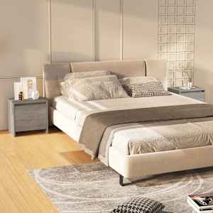 Nočna omarica 2 kosa siva sonoma 45x34x44,5 cm iverna plošča