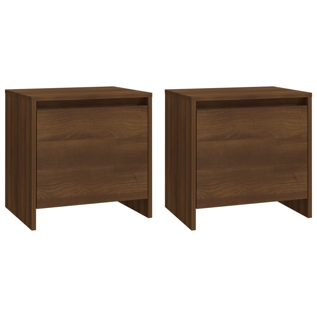 vidaXL Nachtkastjes 2 st 45x34x44,5 cm spaanplaat bruineikenkleurig