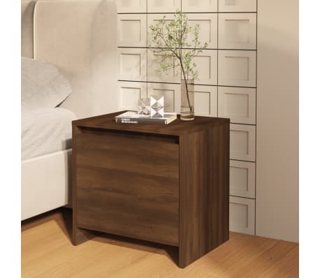 vidaXL Nattbord 2 stk brun eik 45x34x44,5 cm konstruert tre