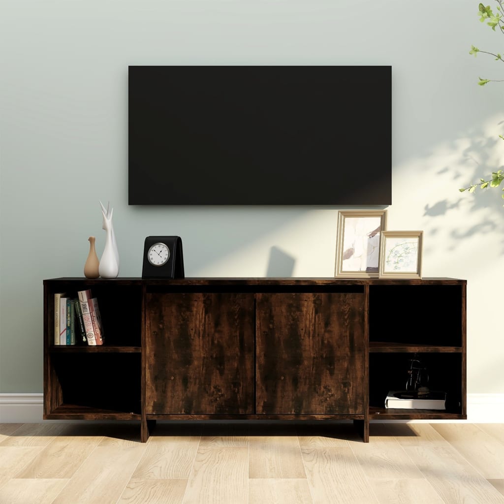 vidaXL Szafka pod TV, przydymiony db, 130x35x50 cm