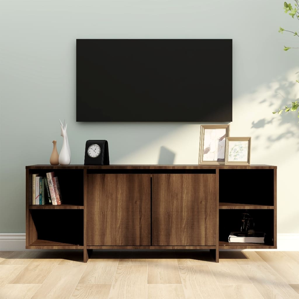 TV-taso ruskea tammi 130x35x50 cm lastulevy