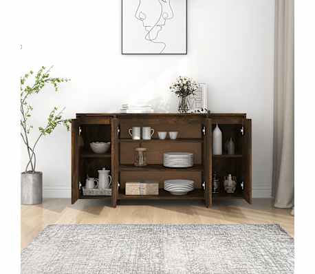 vidaXL Buffet ch&ecirc;ne fum&eacute; 135x41x75 cm bois d'ing&eacute;nierie