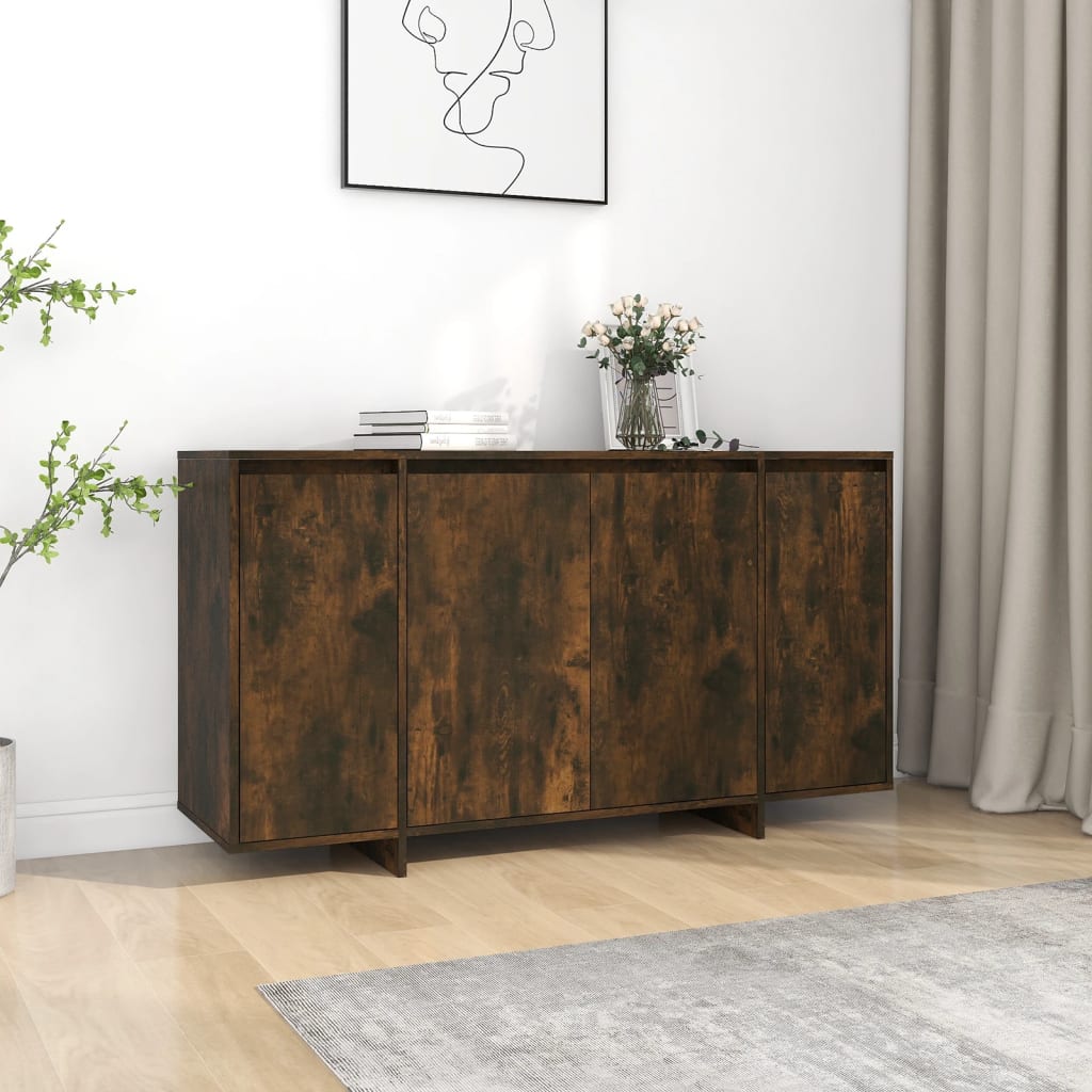 vidaXL Sideboard Räuchereiche 135x41x75 cm Holzwerkstoff