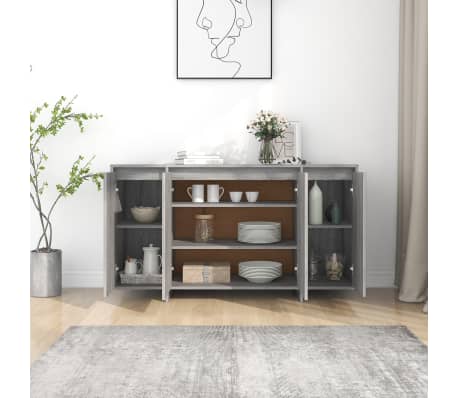 vidaXL Buffet Sonoma gris 135x41x75 cm Bois d'ing&eacute;nierie