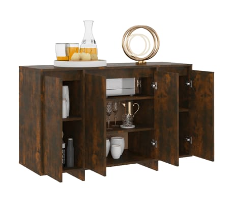 vidaXL &Scaron;oninė spintelė, dūminio ąžuolo, 120x41x75cm, apdirbta mediena