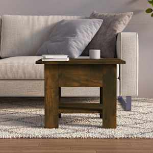 vidaXL Table basse ch&ecirc;ne fum&eacute; 55x55x42 cm bois d'ing&eacute;nierie