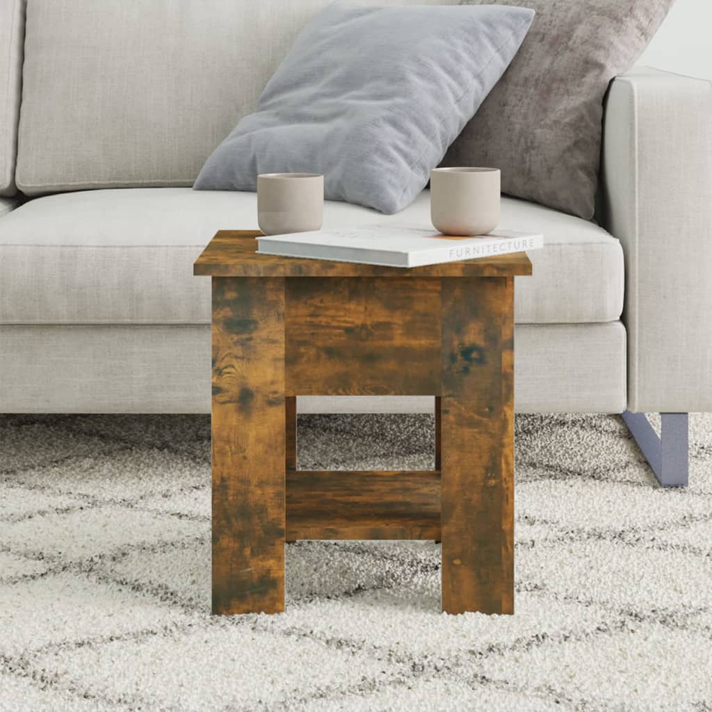 

vidaXL Salontafel 40x40x42 cm bewerkt hout gerookt eikenkleurig