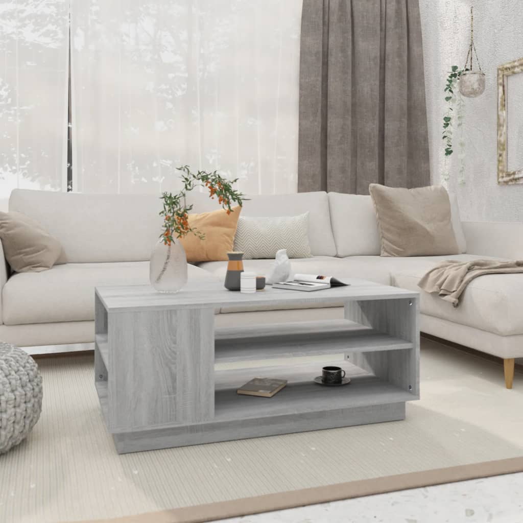 vidaXL sofabord 102x55x43 cm konstrueret træ grå sonoma-eg