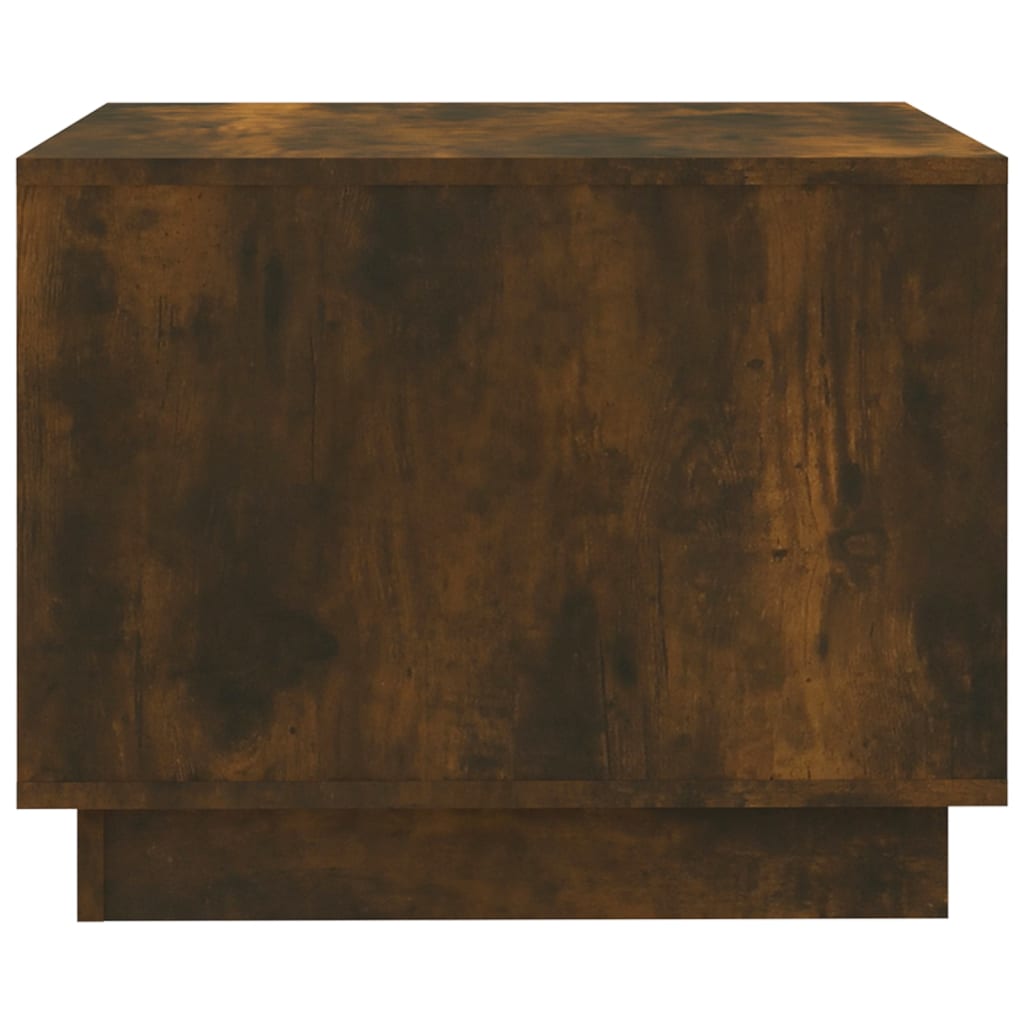 Füstös tölgyszínű szerelt fa dohányzóasztal 55 x 55 x 43 cm 