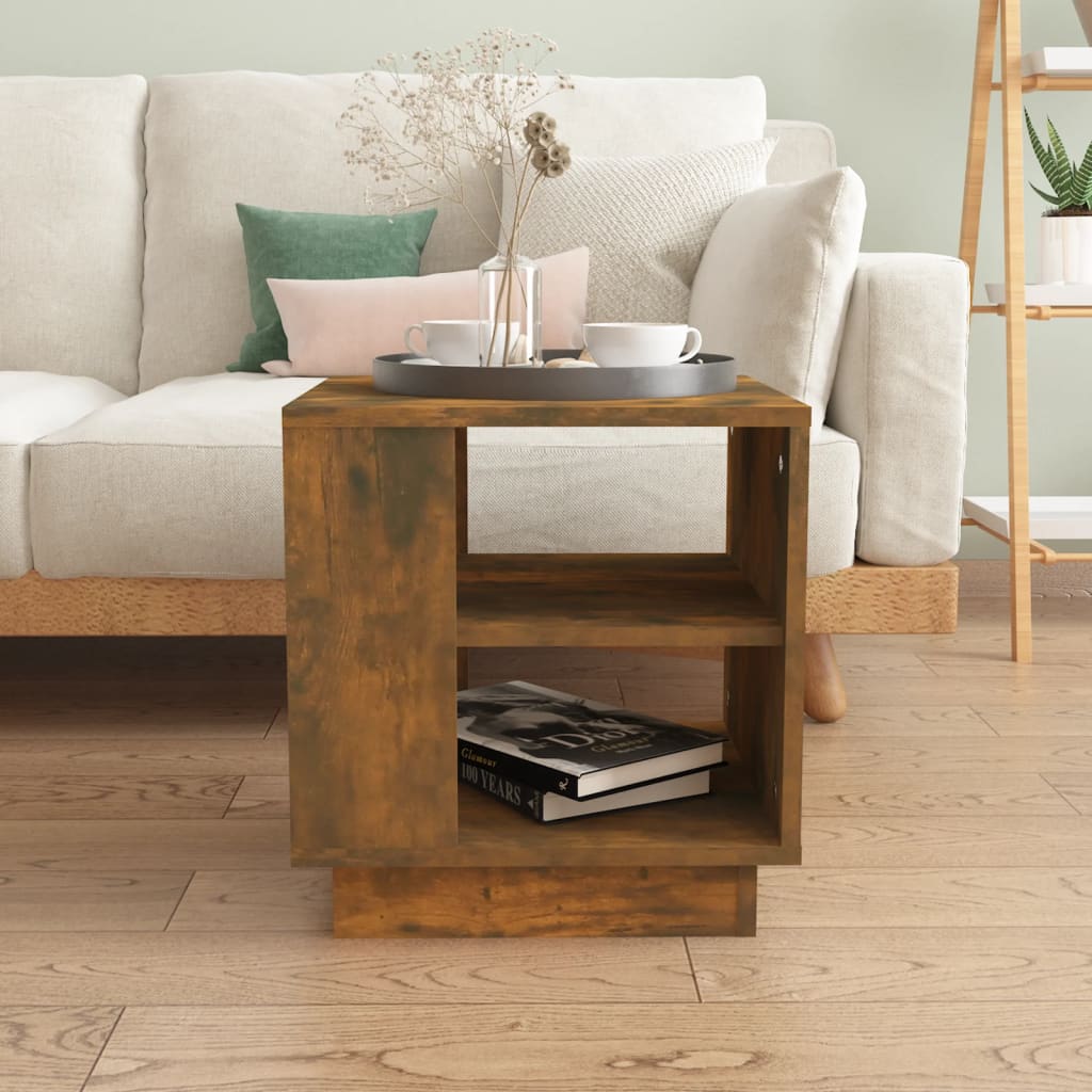 

vidaXL Salontafel 40x40x43 cm bewerkt hout gerookt eikenkleurig