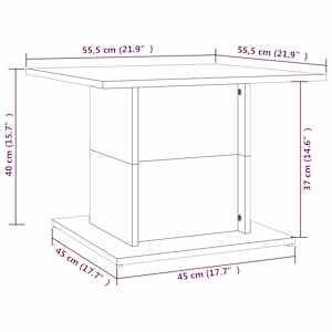 Konferenční stolek kouřový dub 55,5x55,5x40 cm kompozitní dřevo - obrázek 7