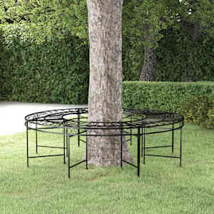 Okrogla klop za okrog drevesa Ø160 cm črno jeklo