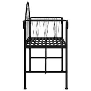 2místná zahradní lavice 128 cm černá ocel - obrázek 4