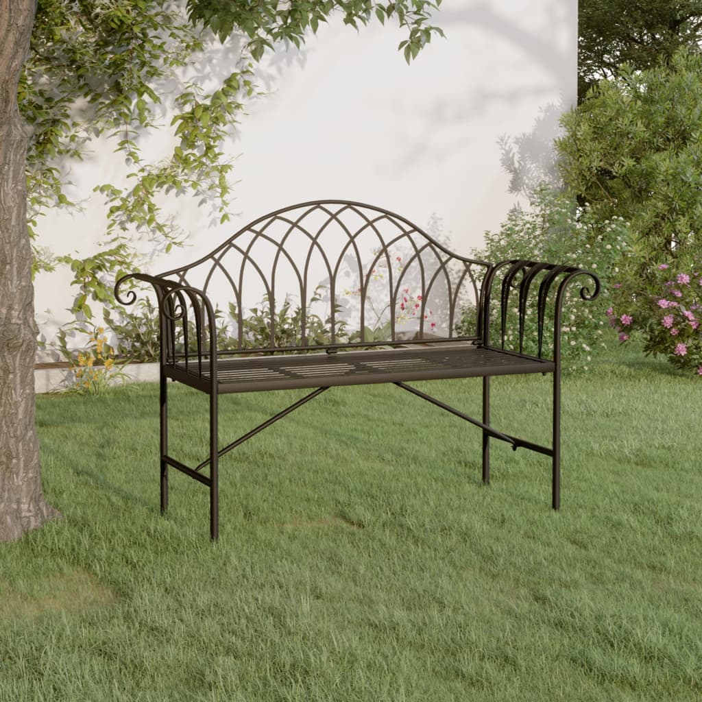 2místná zahradní lavice 128 cm černá ocel