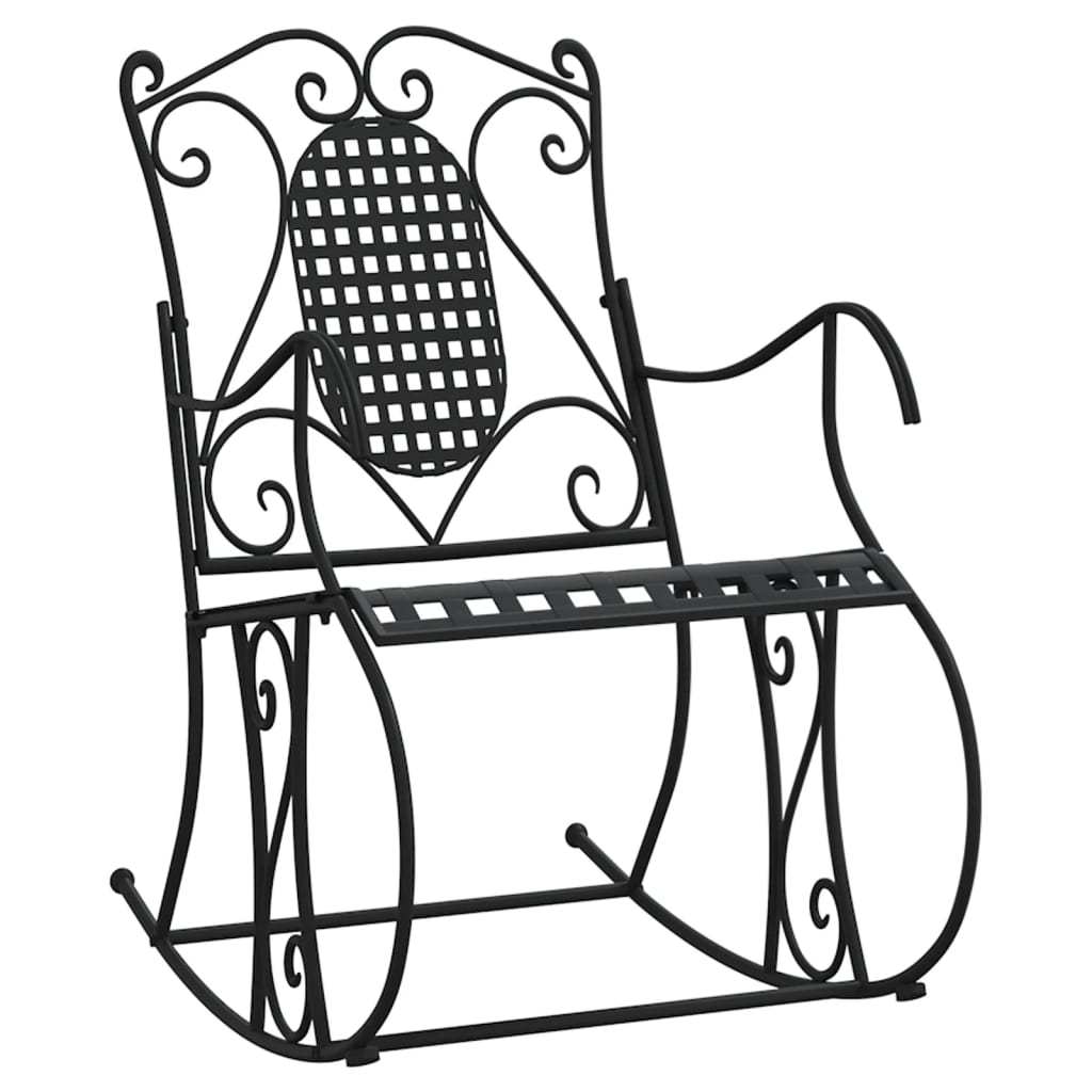 Rocking Bench 84 cm Black Steel – maakaan