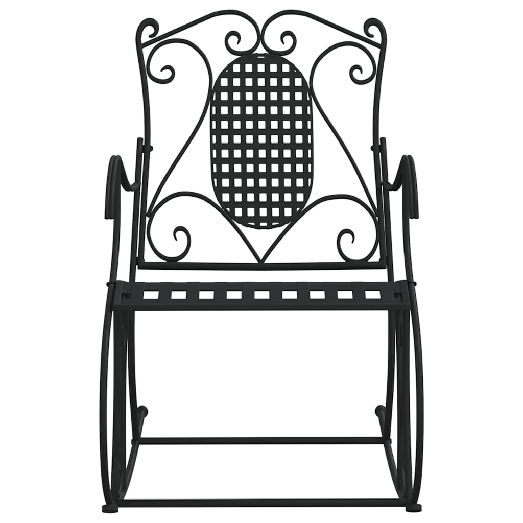 vidaXL Schommelbank 84 cm staal zwart afbeelding